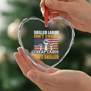 Skilled Labor Patriotic USA Flag Heart Crystal Glass Ornament Blue Collar Trade Union Hand Tools Pride Graphic TS02 Print Your Wear