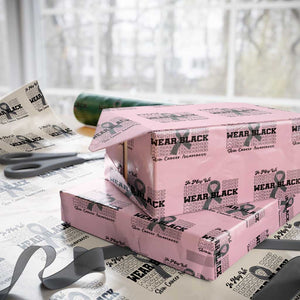 Skin Cancer Awareness Month Wrapping Paper Roll In May We Wear Black TS12 Light Pink Print Your Wear