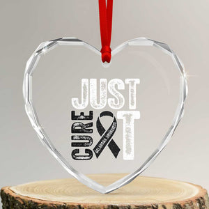 Skin Cancer Warrior Awareness Fighter Heart Crystal Glass Ornament Just Cure It TS12 Transparent Glass 3'' Heart Print Your Wear
