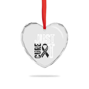 Skin Cancer Warrior Awareness Fighter Heart Crystal Glass Ornament Just Cure It TS12 Print Your Wear