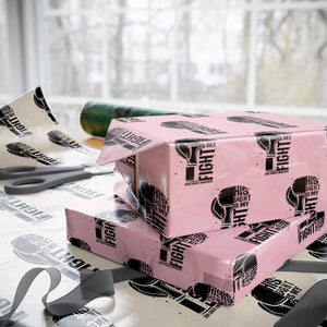 Skin Cancer Warrior Boxing Gift Wrapping Paper Roll His Fight My Fight TS12 Light Pink Print Your Wear