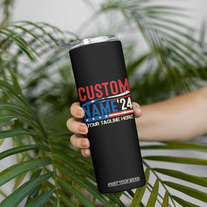 Personalized 2024 Election Skinny Tumbler Custom Name 47th US President Supporter Retro CTM02 Print Your Wear