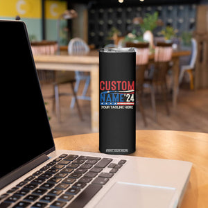 Personalized 2024 Election Skinny Tumbler Custom Name 47th US President Supporter Retro CTM02 Print Your Wear