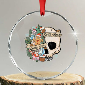 Skull Christmas Crystal Glass Ornament Sorta Scary Sorta Merry TS02 Transparent Glass 3'' Circle Print Your Wear