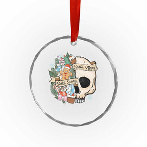 Skull Christmas Crystal Glass Ornament Sorta Scary Sorta Merry TS02 Print Your Wear