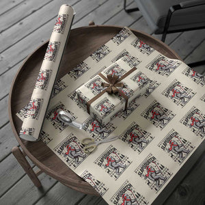 Slapsquatch Hockey Player Wrapping Paper Roll Funny Bigfoot Ugly Christmas Gift TS12 Beige Print Your Wear
