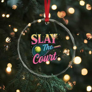 Slay The Court Queen Crystal Glass Ornament Witty Tennis Player Gift For Girls TS12 Print Your Wear