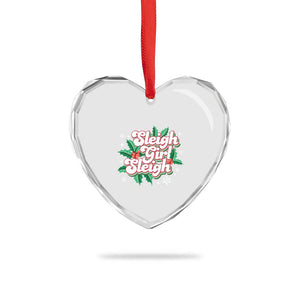 Sleigh Girl Sleigh Heart Crystal Glass Ornament Xmas Retro Groove Slay Girl Mistletoe TS11 Print Your Wear