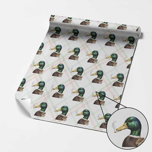 Smoking Mallard Meme Graphic Wrapping Paper Roll Chaotic Funny Wild Duck Attitude Viral Internet Humor TS02 Christmas Plaid Print Your Wear