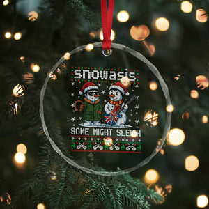 Snowasis Some Might Sleigh Crystal Glass Ornament Funny Christmas Snowmen Rock Band Parody TS11 Print Your Wear