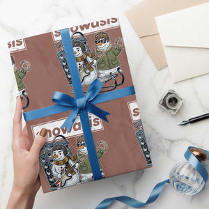 Snowasis Some Might Sleigh Wrapping Paper Roll Funny Christmas Snowmen Rock Band TS11 Mocha Print Your Wear