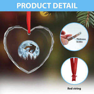 Snowboard Moon Snowboarding Winter Sports Heart Crystal Glass Ornament TS11 Print Your Wear