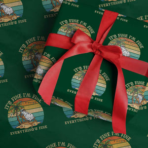 Snowman in july Wrapping Paper Roll Hawaian Beach Vacation Christmas in July