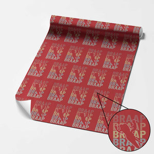 Snowmobile Braaap Wrapping Paper Roll Retro Snowcross Snow Sled Winter Sport TS11 Red Print Your Wear