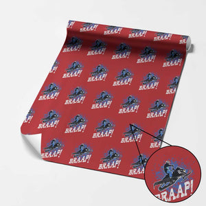 Snowmobile Braaap Wrapping Paper Roll Snowcross Snow Sled Extreme Outdoor Winter Sports TS11 Red Print Your Wear