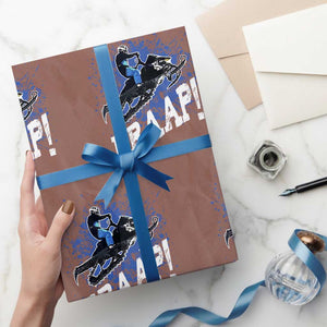 Snowmobile Braaap Wrapping Paper Roll Snowcross Snow Sled Extreme Outdoor Winter Sports TS11 Mocha Print Your Wear