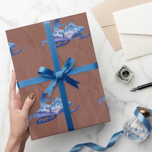 Snowmobile Snow Mountain Forest Snowmobiling Winter Sport Wrapping Paper Roll TS11 Mocha Print Your Wear