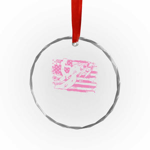 Snowmobile Snowcross Girls Pink American Flag Crystal Glass Ornament TS11 Print Your Wear