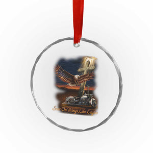 Soar On Wings Like Eagles Christian Crystal Glass Ornament Isaiah 40:31 Bible Verse Faith Motorcycle TS11 Print Your Wear