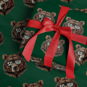 Sobriety Anniversary Sober Bear AA NA Recovery Wrapping Paper Roll TS11 Green Print Your Wear
