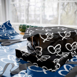 Sobriety Heart Sober Anniversary Alcoholic Abstinence Wrapping Paper Roll TS11 Black Print Your Wear