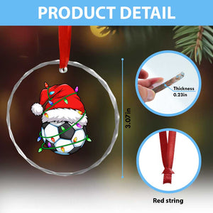 Soccer Christmas Crystal Glass Ornament Santa Hat Sports Xmas Pajamas TS10 Print Your Wear
