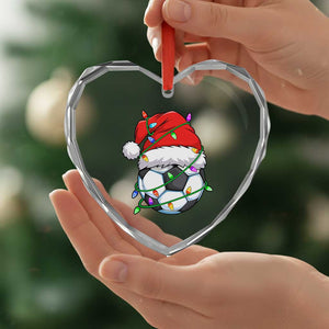 Soccer Christmas Heart Crystal Glass Ornament Santa Hat Sports Xmas Pajamas TS10 Print Your Wear