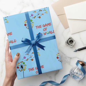Soccer Dandelion Flower Wrapping Paper Roll The Game Of The World TS12 Light Blue Print Your Wear