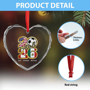 Soccer Football Lover Heart Crystal Glass Ornament USA Canada Mexico Pride 2026 TS11 Print Your Wear