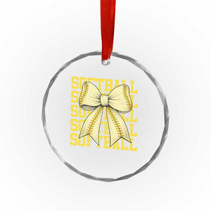 Softball Bow Crystal Glass Ornament Sister Sport Lovers Girls Team TS10 Print Your Wear