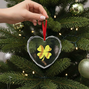 Softball St Patricks Day Irish Clover Sport Heart Crystal Glass Ornament TS11 Print Your Wear