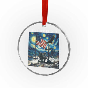 Solider Army Christian Crystal Glass Ornament Cross Starry Night Faith Patriotic Jesus TS14 Print Your Wear