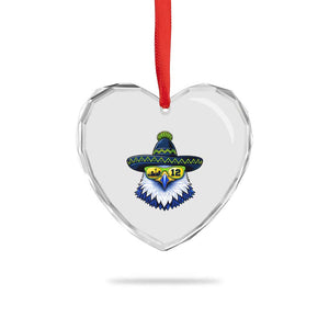 Sombrero Eagle With Neon Skyline Sunglasses Heart Crystal Glass Ornament Emerald City Pride