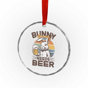 Some Bunny Needs Beer Funny Easter Drinking Humor Crystal Glass Ornament Retro Rabbit Beer Lover Gift TS02 Print Your Wear