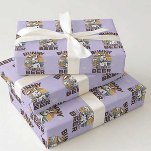 Some Bunny Needs Beer Funny Easter Drinking Humor Wrapping Paper Roll Retro Rabbit Beer Lover Gift TS02 Violet Print Your Wear