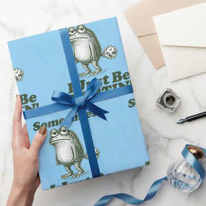 Sometimes I Just Be Fartin Funny Frog Wrapping Paper Roll TS11 Light Blue Print Your Wear