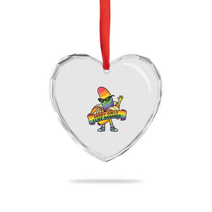 Sorry Girls I Like Bananas Heart Crystal Glass Ornament Funny LGBTQ Graphic TS12 Print Your Wear