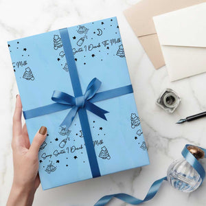 Sorry Santa I Drank The Milk Wrapping Paper Roll Newborn Baby First Xmas TS10 Light Blue Print Your Wear