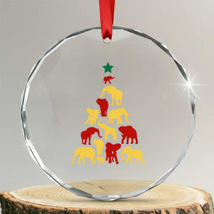 South Africa Elephant Xmas Tree Crystal Glass Ornament Safari Animals Xmas TS02 Transparent Glass 3'' Circle Print Your Wear