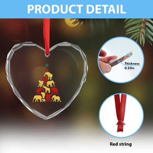South Africa Elephant Xmas Tree Heart Crystal Glass Ornament Safari Animals Xmas TS02 Print Your Wear