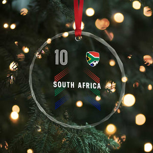 South Africa Soccer Sports Graphic Number 10 Jersey Style Crystal Glass Ornament Proud South African Football Fans Game Day Pride