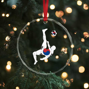 South Korea Soccer Crystal Glass Ornament Bicycle Kick Silhouette Korean Flag TS10 Print Your Wear