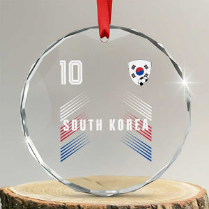 South Korea Soccer Sports Graphic Number 10 Jersey Style Crystal Glass Ornament Proud Korean Football Fans Game Day Pride