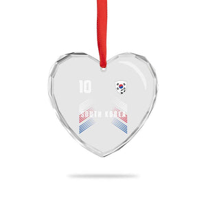 South Korea Soccer Sports Graphic Number 10 Jersey Style Heart Crystal Glass Ornament Proud Korean Football Fans Game Day Pride TS02 Print Your Wear