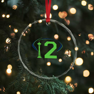 Space Needle Emerald City Number 12 Crystal Glass Ornament Sports Fan Pride