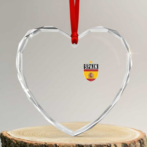 Spain 1st Star Espana Football Crest Heart Crystal Glass Ornament