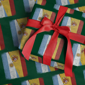 Spain Argentina Half Flag Spanish Argentinian Roots Wrapping Paper Roll