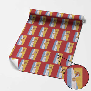 Spain Argentina Half Flag Spanish Argentinian Roots Wrapping Paper Roll
