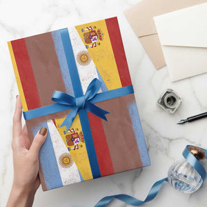 Spain Argentina Half Flag Spanish Argentinian Roots Wrapping Paper Roll