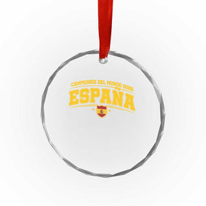 Spain Champions 2026 Crystal Glass Ornament Espana Soccer Football Fan Spanish Flag